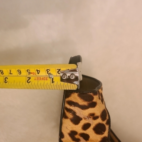 Nine West Leopard Patent Leather Peep Toe Platform Heels Size 7.5 - Picture 8 of 10